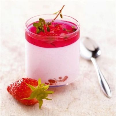 Mousse de Fraises du Périgord et gelée au thym citron