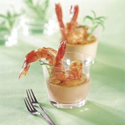 Mousse de Foies de Volaille et Emulsion de Gambas
