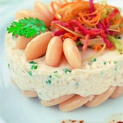 Mousse froide de Haricots Tarbais tempura