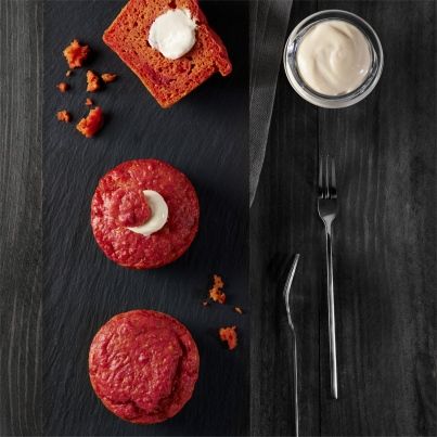 Muffins de betterave aux coeurs de crème de Maroilles Fauquet