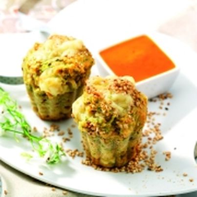 Muffins savoyards sésame et brocolis