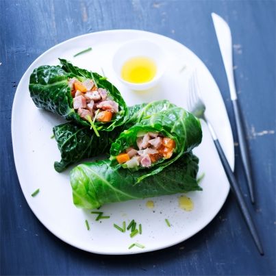 Nems de légumes à la tête de veau