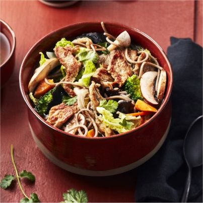 Nouilles Soba au Veau Emincé et Champignons