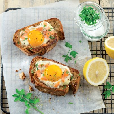 Oeuf cocotte crème légère et saumon