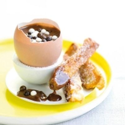 Œufs Label Rouge au Chocolat Coulant et ses Mouillettes de Pain Perdu
