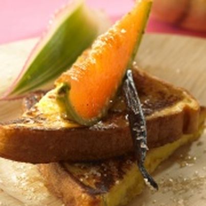 Pain perdu et melon Philibon rôti