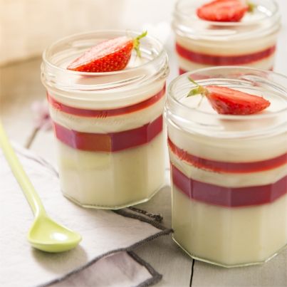 Panna cotta à la Gelée de Fraises