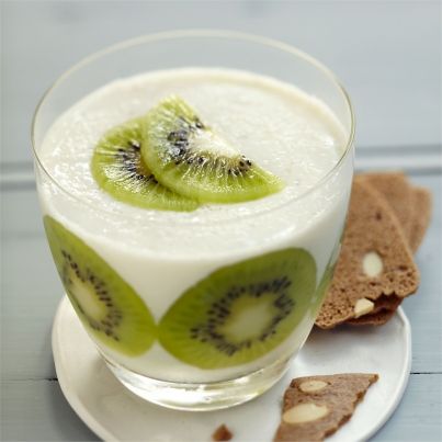 Panna cotta vanillée aux kiwis de l'Adour