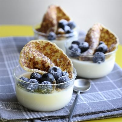 Pannacotta Croustillante Vanille et Myrtilles