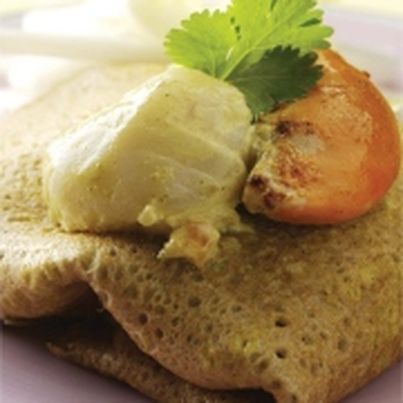 Pannequet de crêpes aux Saint-Jacques, endives et curry