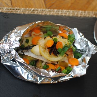 Papillotes de filets de lisettes et primeurs de Bretagne au Sancerre