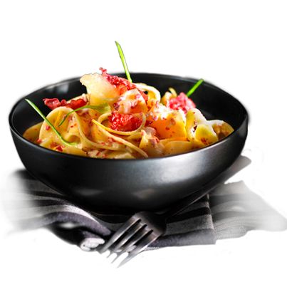 Pappardelle au citron et chips de bresaola