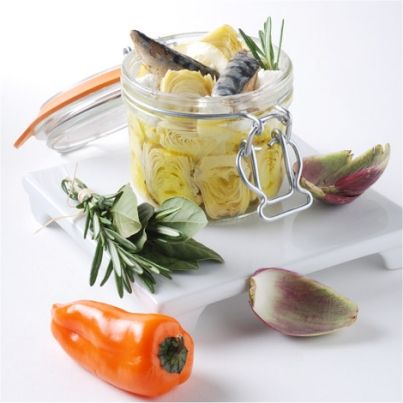 Parfait de petits artichauts marinés aux parfums marins