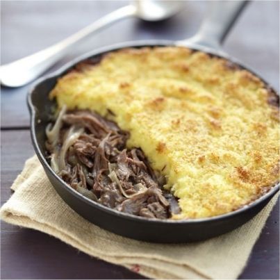 Parmentier de bœuf de Chalosse braisé aux échalotes caramélisées