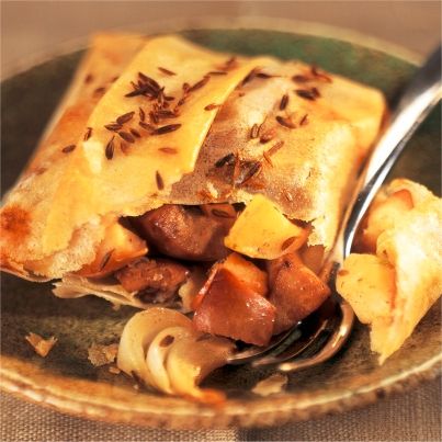 Pastillas de rognons de porc pommes et cumin