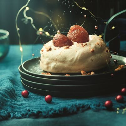 Pavlova aux Marrons Confits et Noisettes