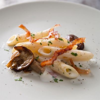 Penne Academia Barilla au Bacon, Cèpes et Truffe Noire