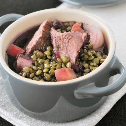 Petit salé en cocotte, sauce pomme d'amour