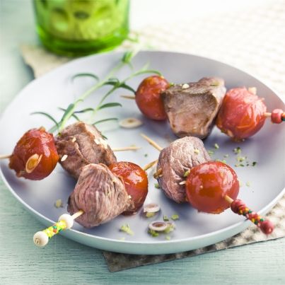 Pics d'agneau aux tomates cerise caramélisées