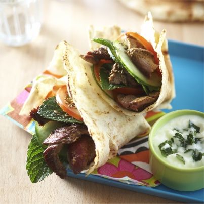 Pitas de bœuf à la menthe