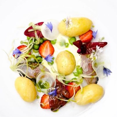 Pommes de terre de Noirmoutier en salade : Maquereau et Yaourt mentholé