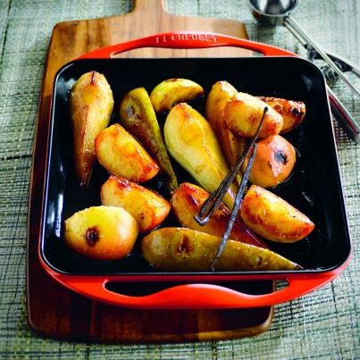Pommes et Poires caramelisées avec sauce au Calvados