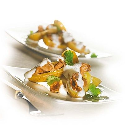 Pompadour farcies aux champignons et sauce au lait de coco