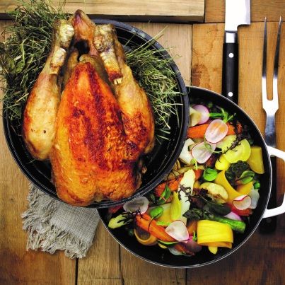 Poulet Fermier d'Auvergne rôti au foin