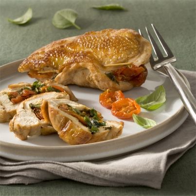 Suprêmes de poulet fermier des Landes aux tomates séchées et basilic