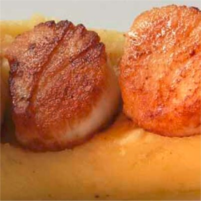 Ecrasé de Dolwen® à l'huile de truffe et Saint-Jacques