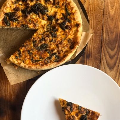 Quiche de champignons et épinards