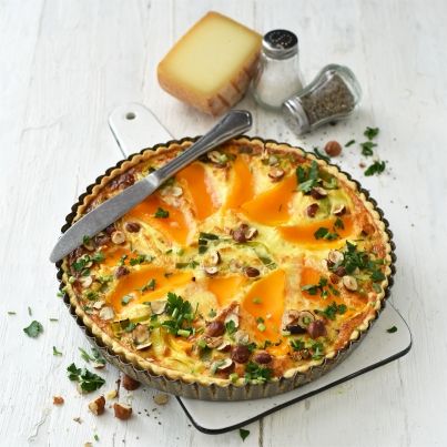 Quiche Pur Brebis Pyrénées, butternut, poireau, noisettes
