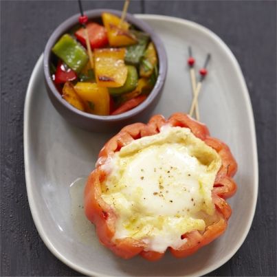 Ratatouille revisitée au Banon rôti avec sa croûte