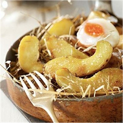 Poêlée de Ratte du Touquet et son œuf en nid pour Pâques