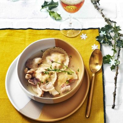 Ravioles de Langoustines aux Pleurotes