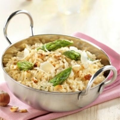 Risotto express au Riz complet, Asperges et Noisettes