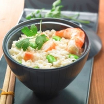 Risotto retour d'Asie aux Gambas et Lait de Coco