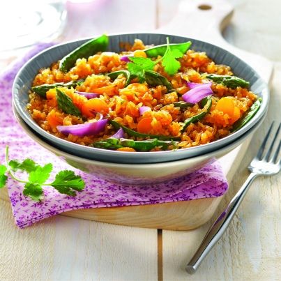 Riz de Konjac façon risotto carottes curry