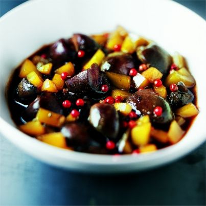 Rognons belle-mère, mangue et sauce aigre-douce