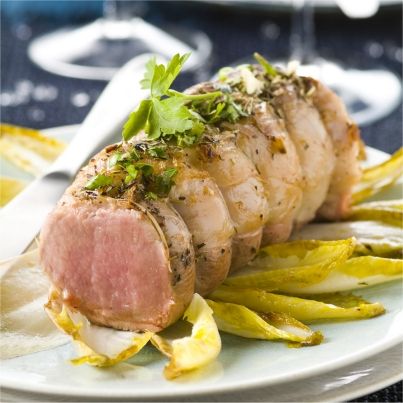 Mini-rôti d'agneau aux endives caramélisées