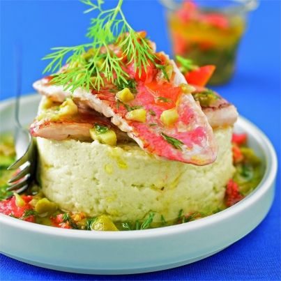 Filet de rouget-barbet et mousse d'artichaut