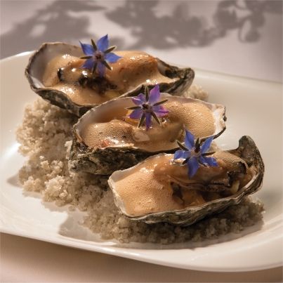 Royale d'huître de St Vaast et écume de Granny Smith