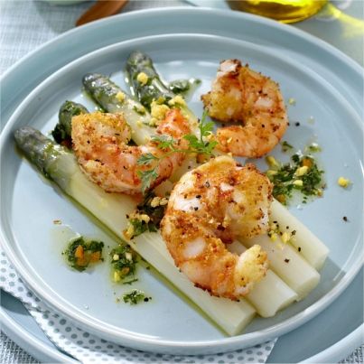 Salade d'Asperges et Crevettes Croustillantes