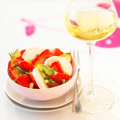 Salade de fraises au chèvre frais