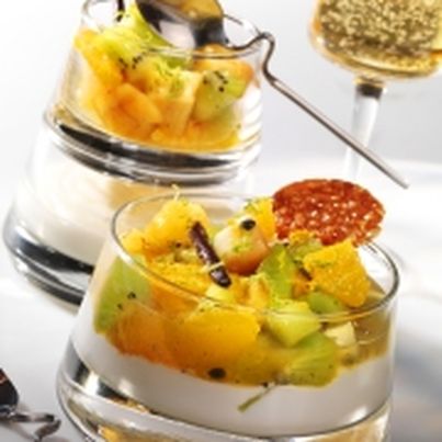 Salade de fruits grillés au yaourt grec
