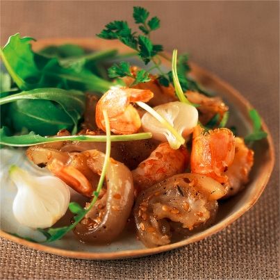 Salade de pied de veau aux langoustines