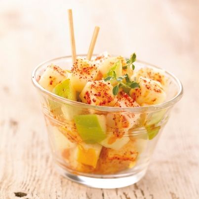 Salade de pomme et fromage de Pur Brebis Pyrénées au piment d'Espelette