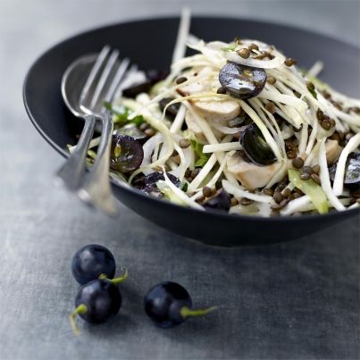 Salade de raisin noir et lentilles