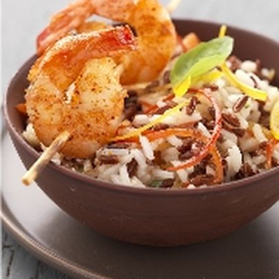 Salade de Riz de Camargue IPG aux poivrons et aux crevettes grillées