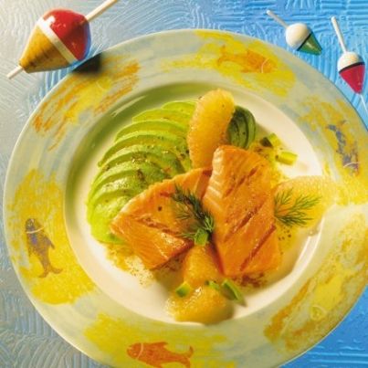 Salade fraîcheur au Saumon de Norvège, pamplemousse et avocat